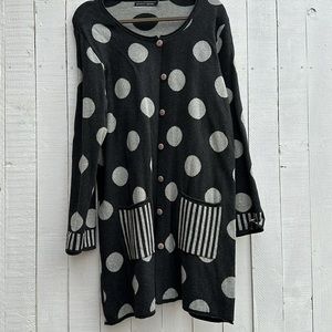 Gudrun Sjoden Long Polka Dot Cardigan